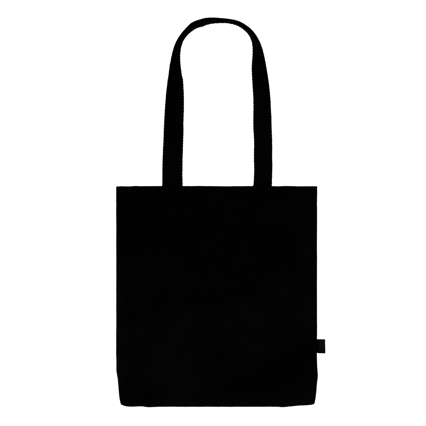 Black tote bag on a white background american socks